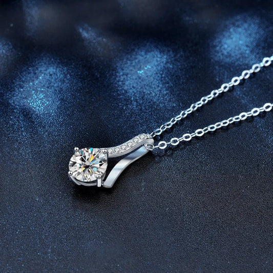 1 Carat Moissanite 925 Sterling Silver Necklace