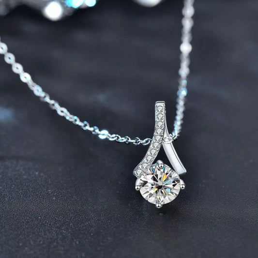 1 Carat Moissanite 925 Sterling Silver Necklace