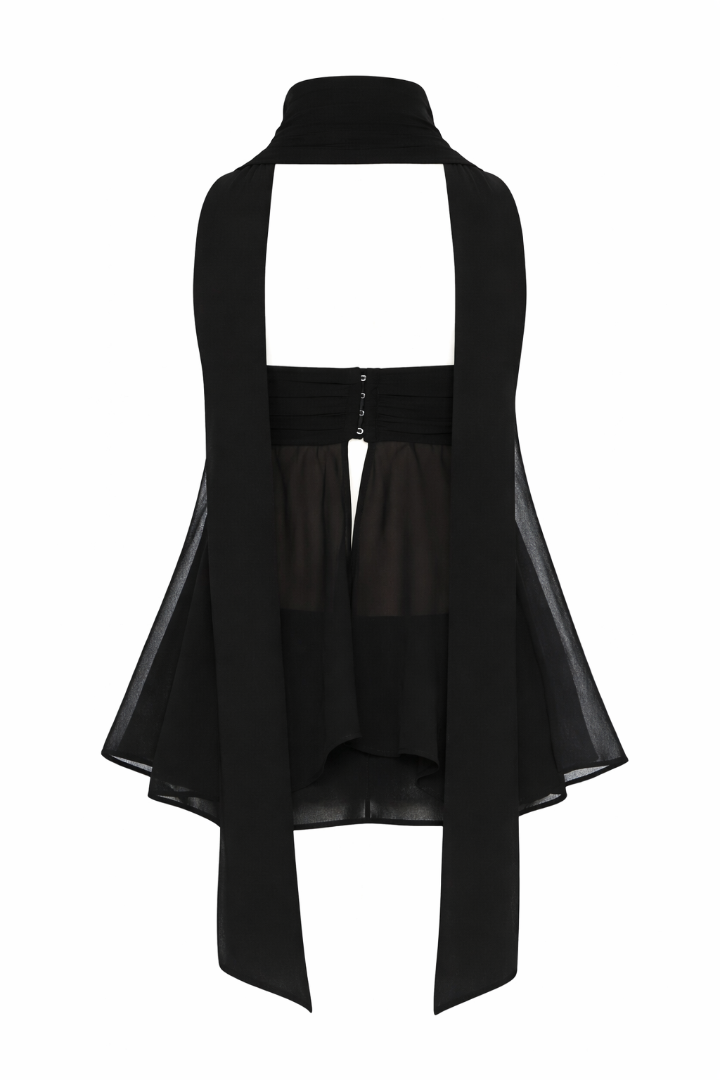 Draped tube top in Black