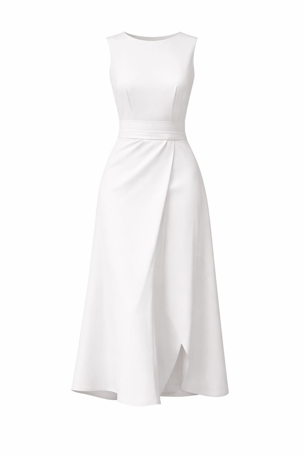 Round Neck Sleeveless Midi Dress
