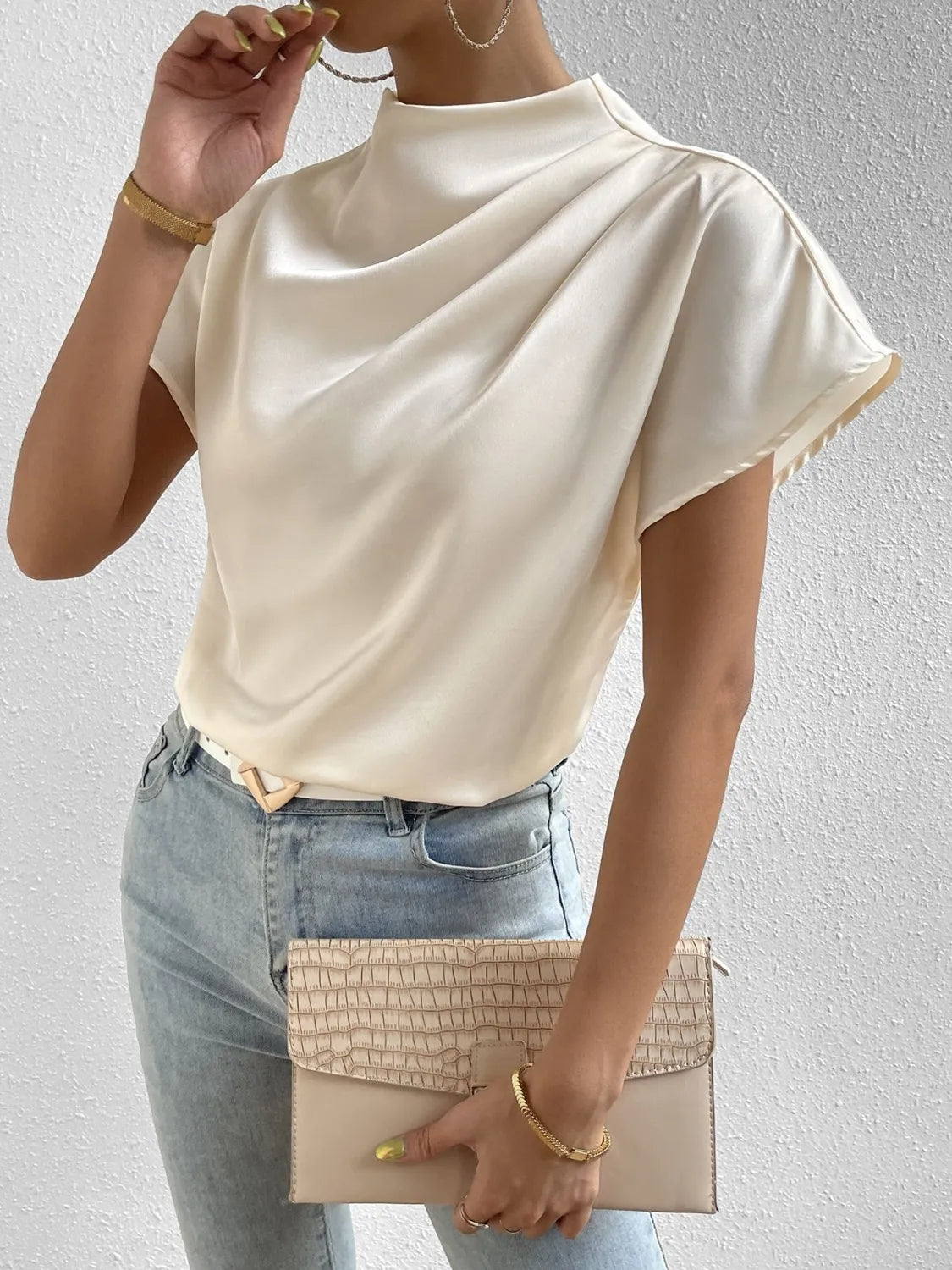 Silk draped top