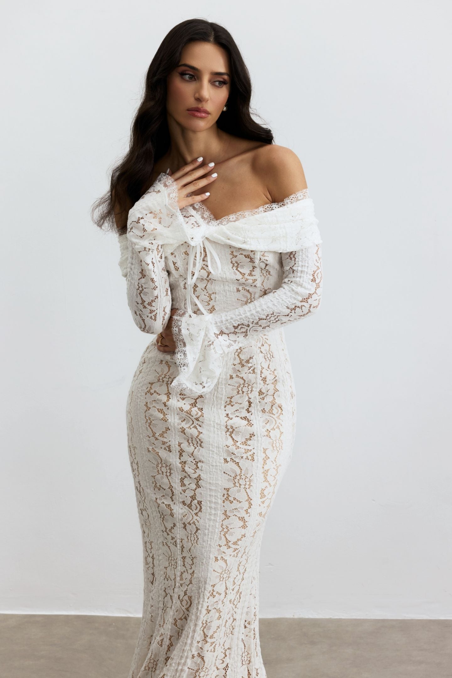 Sheer White lace Dress