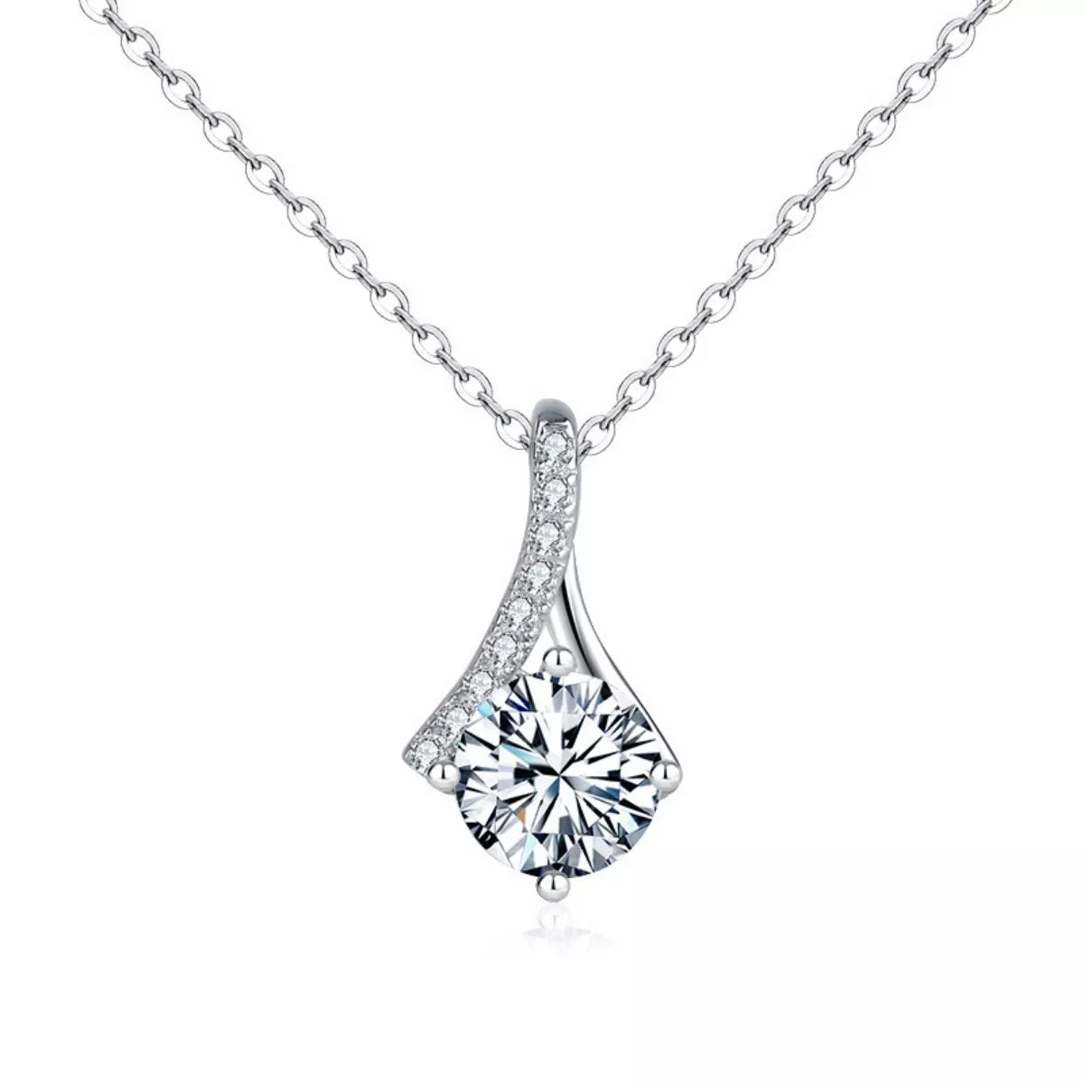 1 Carat Moissanite 925 Sterling Silver Necklace