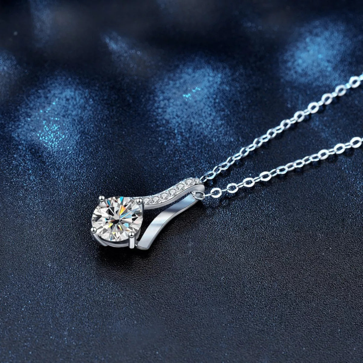 1 Carat Moissanite 925 Sterling Silver Necklace