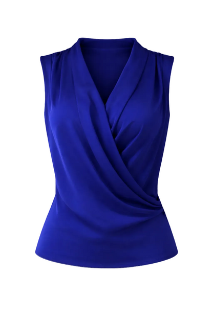 Ruched Surplice Sleeveless Top