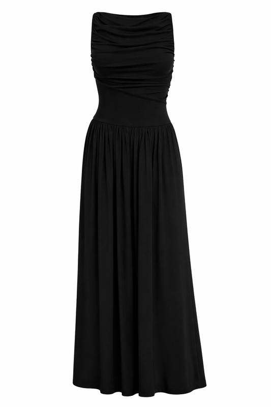 Full Length Boat Neckline dress