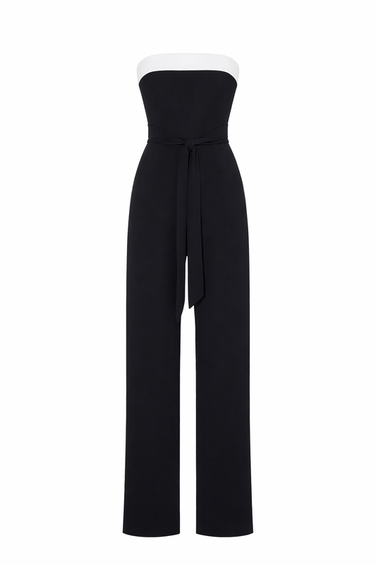 Contrast Tube Wide Leg Jumpsuit