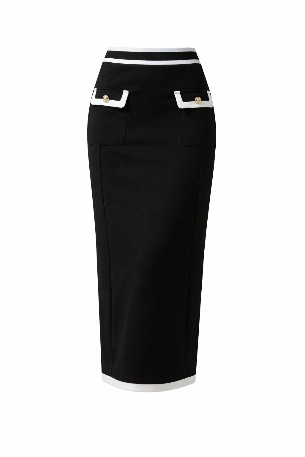 Contrast Trim Pencil Skirt