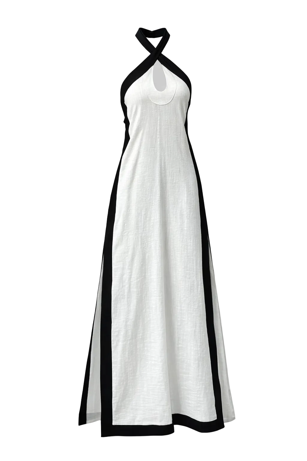 Contrast Halter  Maxi Dress