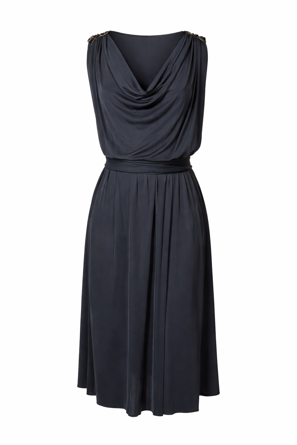 Original 1970's Vintage Black Disco Dress With Sequin Shoulder Detailing UK 8 - 12