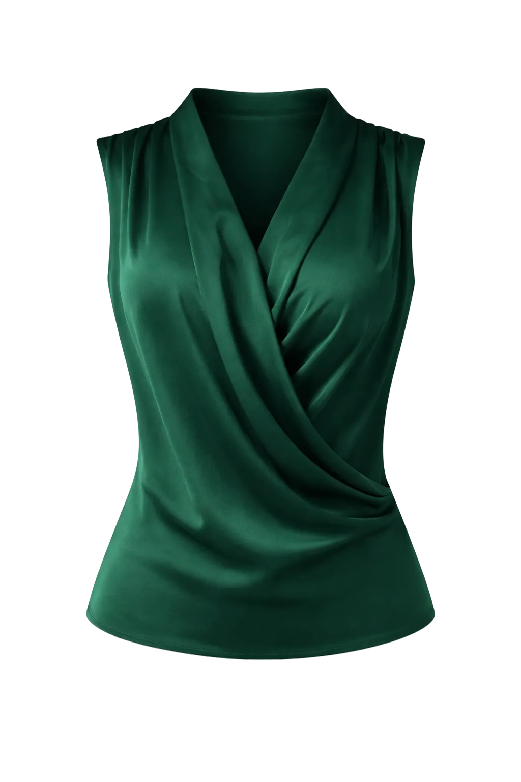 Ruched Surplice Sleeveless Top