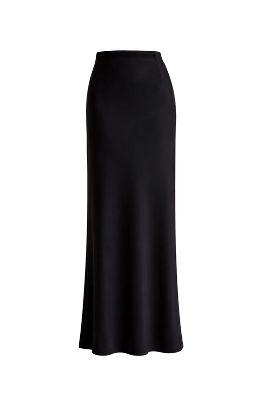 Black Silk Long Skirt