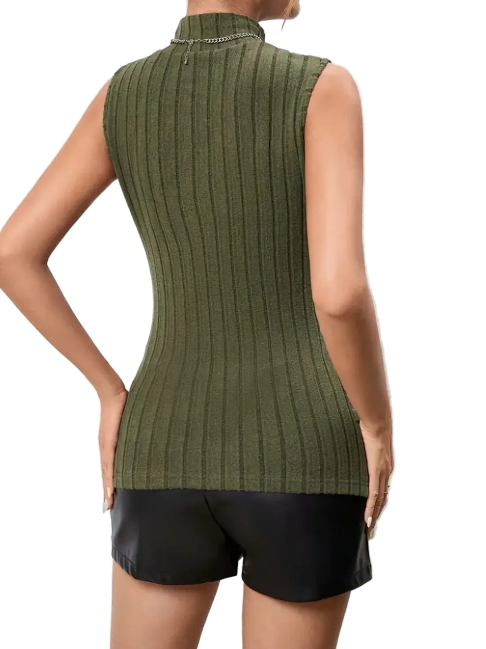 Rib knit top back view 