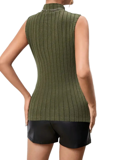Rib knit top back view 