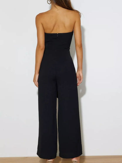Contrast Tube Wide Leg Jumpsuit