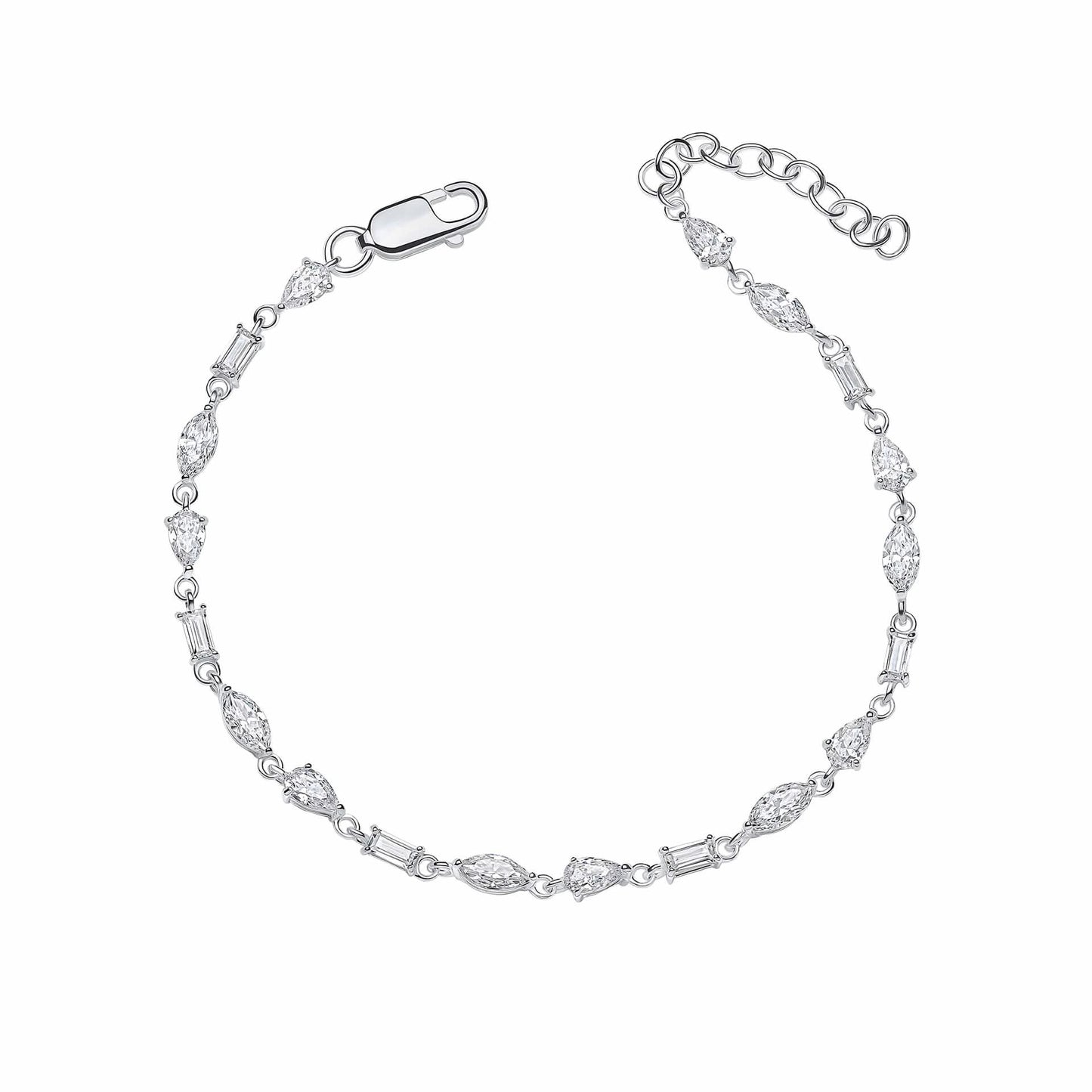 Beginnings Sterling Silver Cubic Zirconia White Bracelet B5535C