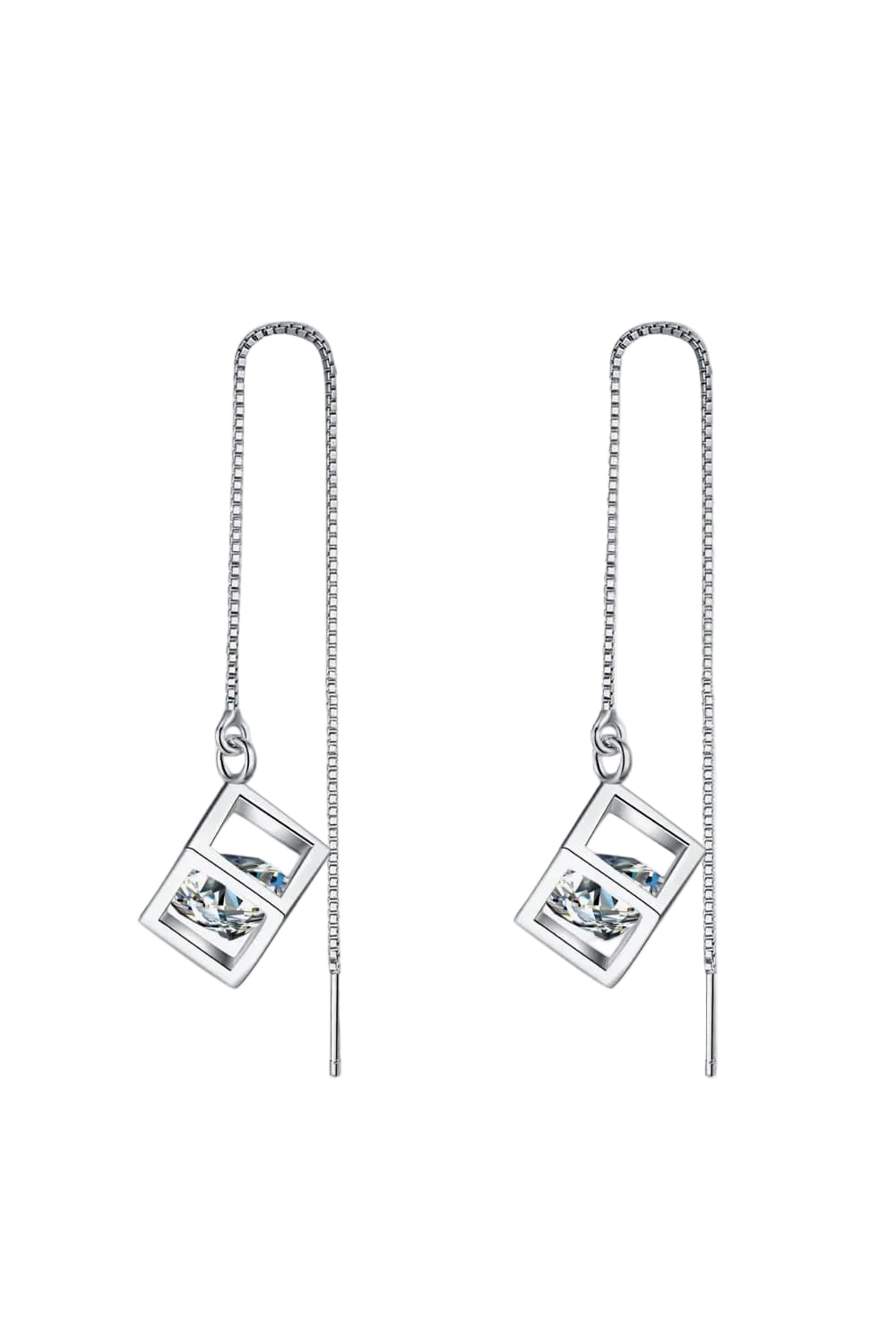 2 Carat Moissanite 925 Sterling Silver Thread Earrings