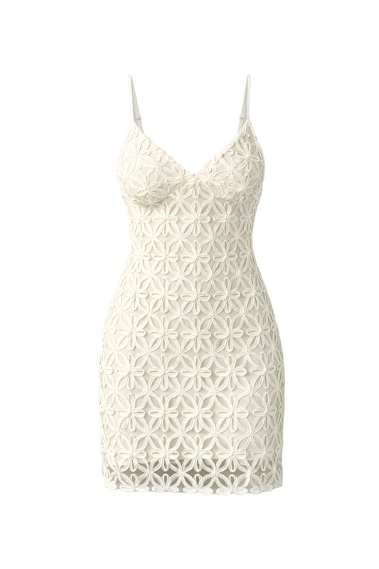 White Lace Bodycon Mini Dress